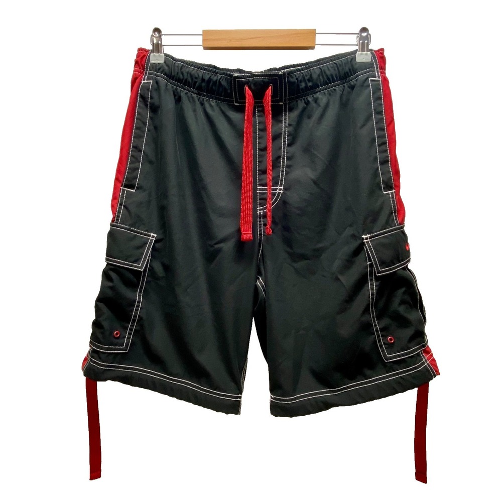 Nike Cargo Board‎ Shorts Men's Medium Black Red Athletic Department 10" Inseam